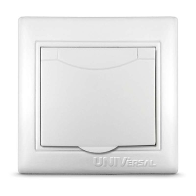 Розетка 1-м СП Севиль 16А IP20 с заземл. с крышкой бел. UNIVersal С0029 Розетка 1-м СП Севиль 16А IP20 с заземл. с крышкой бел. UNIVersal С0029