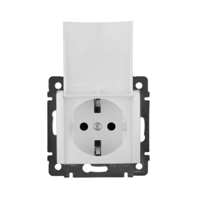 Розетка 1-м СП Valena 16А IP21 2P+E с заземл. защ. шторки с крышкой винты механизм бел. Leg 774422 Розетка 1-м СП Valena 16А IP21 2P+E с заземл. защ. шторки с крышкой винты механизм бел. Leg 774422
