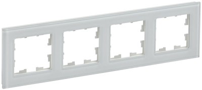 Рамка 4-м BRITE РУ-4-2-БрБ стекло бел. IEK BR-M42-G-K01