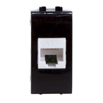 Розетка компьютерная 1-м СП 1мод. Brava RJ45 кат.5E черн. DKC 77654N Розетка компьютерная 1-м СП 1мод. Brava RJ45 кат.5E черн. DKC 77654N