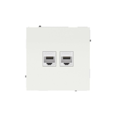 Розетка компьютерная 2-м KANT RJ45 кат.6A без шторки бел. магнолия DKC 7000674