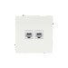 Розетка компьютерная 2-м KANT RJ45 кат.6A без шторки бел. магнолия DKC 7000674