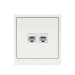 Розетка компьютерная 2-м KANT RJ45 кат.6A без шторки бел. магнолия DKC 7000674