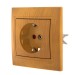 Розетка 1-м СП Mira 16А IP20 с заземл. защ. шторки керамика ольха LEZARD 701-0701-124
