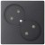 Розетка 2-м СП Simon 24 16А IP20 2х2P без защ. шторок механизм графит Simon 2450457-038