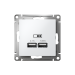 Розетка USB AtlasDesign тип A+A 5В 1х2.1А 2х1.05А механизм бел. SE ATN000133