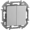 Выключатель 2-кл. Inspiria 10А IP20 250В 10AX механизм алюм. IEK 673622