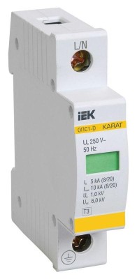 Ограничитель перенапряжения ОПС1-D 1P KARAT IEK MOP20-1-D Ограничитель перенапряжения ОПС1-D 1P KARAT IEK MOP20-1-D