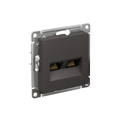 Розетка компьютерная 2-м AtlasDesign RJ45+RJ45 кат.5E механизм базальт SE ATN001485 Розетка компьютерная 2-м AtlasDesign RJ45+RJ45 кат.5E механизм базальт SE ATN001485