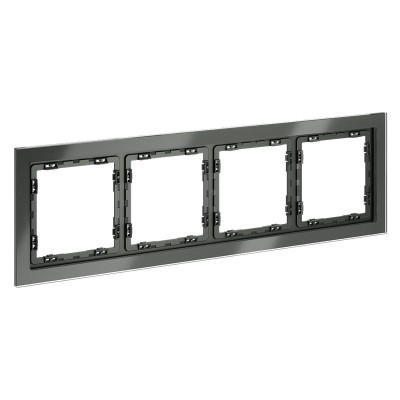 Рамка 4-м S70 стеклян. титан Voltum VLS110406