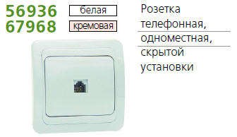 Розетка телефонная 1-м СП Classic RJ11 (4P4C) бел. POWERMAN 1151421 Розетка телефонная 1-м СП Classic RJ11 (4P4C) бел. POWERMAN 1151421