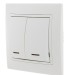 Выключатель 2-кл. СП Mira 10А IP20 с подсветкой с бел. вставкой бел. LEZARD 701-0202-112