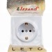 Розетка 1-м ОП LETO с заземл. ПБТ бел. LEZARD 752-0200-122B