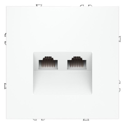 Розетка компьютерная 2-м СП S70 RJ45 + RJ45 кат.6 механизм бел. матов. Voltum VLS060202