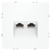 Розетка компьютерная 2-м СП S70 RJ45 + RJ45 кат.6 механизм бел. матов. Voltum VLS060202
