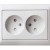 Розетка 2-м СП W59 16А IP20 без заземл. защ. шторки бел. SE RS16-254-18