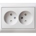 Розетка 2-м СП W59 16А IP20 без заземл. защ. шторки бел. SE RS16-254-18