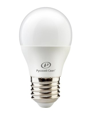 Лампа светодиодная RS LED G45 E27 8W 220-240V 8Вт шар 4000К E27 800лм 220-240В Ra90 Русский Свет 20010445125