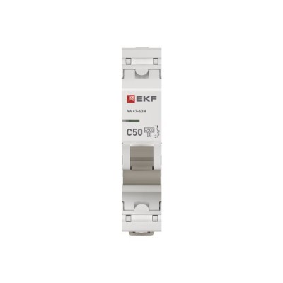 Выключатель автоматический модульный 1п C 50А 4.5кА ВА 47-63N PROxima EKF M634150C Выключатель автоматический модульный 1п C 50А 4.5кА ВА 47-63N PROxima EKF M634150C