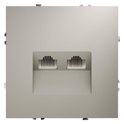 Розетка компьютерная 2-м СП S70 RJ45 + RJ45 кат.6 механизм кашемир Voltum VLS060203