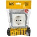 Розетка BRITE РС14-1-0-БрБ 16А с заземл. защ. шторки механизм бел. IEK BR-R14-16-K01