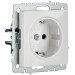 Розетка BRITE РС14-1-0-БрБ 16А с заземл. защ. шторки механизм бел. IEK BR-R14-16-K01