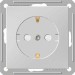 Розетка 1-м СП W59 16А IP20 с заземл. защ. шторки механизм бел. SE RS16-152-1-86