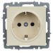 Розетка BRITE РС14-1-0-БрКр 16А с заземл. защ. шторки механизм беж. IEK BR-R14-16-K10