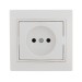Розетка 1-м СП Mira 16А IP20 без заземл. с бел. вставкой керамика бел. LEZARD 701-0202-121
