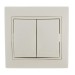 Выключатель 2-кл. СП Mira 10А IP20 со вставкой крем. LEZARD 701-0303-101