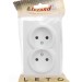 Розетка 2-м ОП LETO без заземл. закрытый корпус ПБТ бел. LEZARD 752-0200-128B