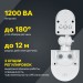 Детектор движения ДД 008 1100Вт угол обз. 180град. дальн. 12м IP44 черн. IEK LDD10-008-1100-002