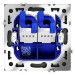 Розетка компьютерная 2-м СП S70 RJ45 + RJ45 кат.6 механизм титан Voltum VLS060206