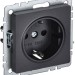 Розетка BRITE РС14-1-0-БрЧ 16А с заземл. защ. шторки механизм черн. IEK BR-R14-16-K02