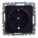 Розетка BRITE РС14-1-0-БрЧ 16А с заземл. защ. шторки механизм черн. IEK BR-R14-16-K02