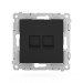 Розетка компьютерная 2-м СП Pixel RJ45 кат.5E механизм карбон TOKOV ELECTRIC TKE-PX-RC2-C14
