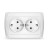 Розетка 2-м СП Маргарита 16А IP20 с заземл. бел. UNIVersal М0128
