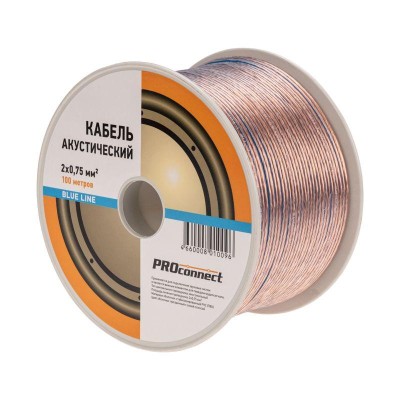Кабель Stereo 2х0.75 BLUE LINE бухта (м) PROCONNECT 01-6204-6 Кабель Stereo 2х0.75 BLUE LINE бухта (м) PROCONNECT 01-6204-6