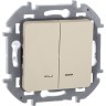 Выключатель 2-кл. Inspiria 10А IP20 250В 10AX с подсветкой/индикацией механизм сл. кость IEK 673631