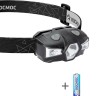 Фонарь налобный 1Вт LED+красн. 1xAA (R6) корпус ABS-пластик регулируемый эласт. ремешок КОСМОС KOC517B