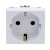 Розетка 1-м 2мод. Viva 16А IP20 2P+E с заземл. защ. шторки бел. DKC 45005