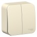 Выключатель 2-кл. ОП Blanca 10А IP20 (сх. 5) 250В с изолир. пластиной молочн. SE BLNVA105012