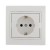 Розетка 1-м СП Mira 16А IP20 с заземл. с бел. вставкой керамика бел. LEZARD 701-0202-122
