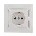 Розетка 1-м СП Mira 16А IP20 с заземл. с бел. вставкой керамика бел. LEZARD 701-0202-122