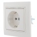 Розетка 1-м СП Mira 16А IP20 с заземл. с бел. вставкой керамика бел. LEZARD 701-0202-122