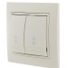 Переключатель проходной 2-кл. СП Mira 10А со вставкой крем. LEZARD 701-0303-106