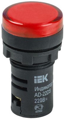 Лампа светосигнальная AD22DS d22мм 230В красн. IEK BLS10-ADDS-230-K04 Лампа светосигнальная AD22DS d22мм 230В красн. IEK BLS10-ADDS-230-K04