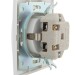 Розетка 1-м СП Mira 16А IP20 с заземл. с защ. крышкой с бел. вставкой керамика бел. LEZARD 701-0202-123