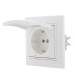 Розетка 1-м СП Mira 16А IP20 с заземл. с защ. крышкой с бел. вставкой керамика бел. LEZARD 701-0202-123