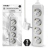 Удлинитель 4х3м с заземл. 10А 3х1.5 TOKOV ELECTRIC TKL-C01-BU4-3-1.5-Z